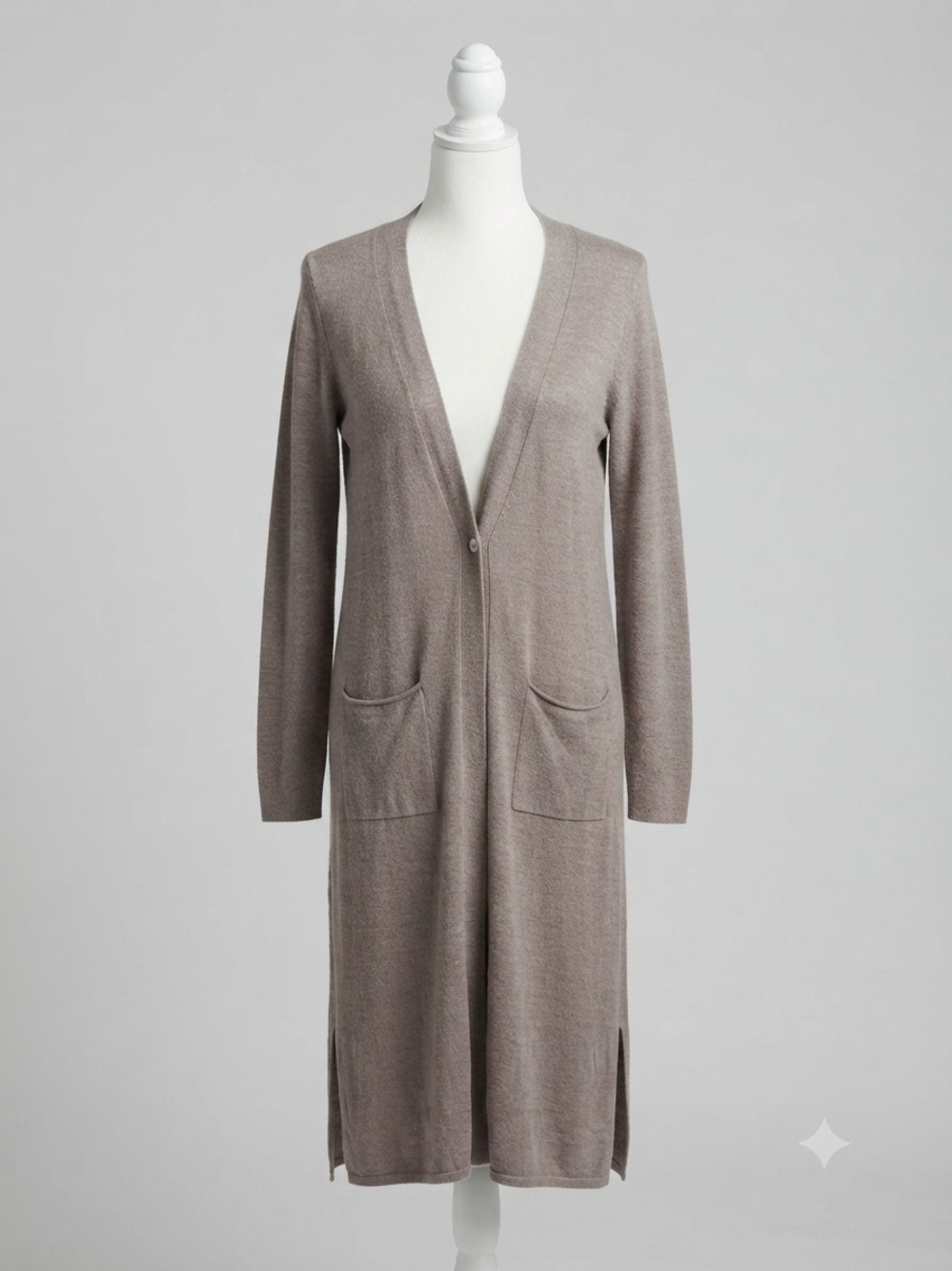 NWOT Barefoot Dreams CozyChic Ultra Lite Long Cardigan Duster Taupe Size L
